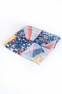 Geometric Print - MSH - Beautifully illustrated scarf with colour-block border design