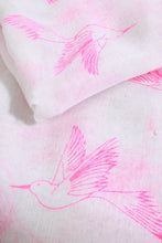 Load image into Gallery viewer, MSH - Beautiful neon pink flying bird pattern and neon pink tassels.