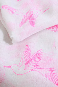 MSH - Beautiful neon pink flying bird pattern and neon pink tassels.