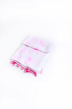 Load image into Gallery viewer, MSH - Beautiful neon pink flying bird pattern and neon pink tassels.