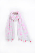 Load image into Gallery viewer, MSH - Beautiful neon pink flying bird pattern and neon pink tassels.