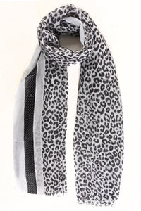 MSH - Multi Leopard Print With Polka Dot Detail Border