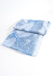 MSH - Dragonfly, large print scarf, frayed edge