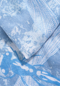 MSH - Dragonfly, large print scarf, frayed edge