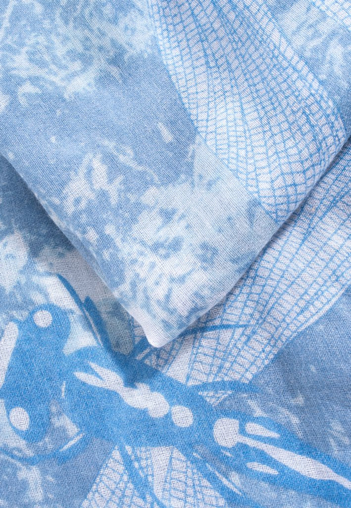 MSH - Dragonfly, large print scarf, frayed edge