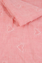 Load image into Gallery viewer, MSH - Pale pink - acid wash scarf with embroidered hearts