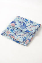 Load image into Gallery viewer, MSH - Colourful, Fun - lightweight blue colourful tropical bird scarf.
