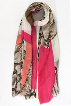 Load image into Gallery viewer, MSH - Snake print - colour block scarf