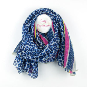 Animal Print - Leopard -Stripes Detailed Scarf