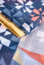 Load image into Gallery viewer, Geometric Print - MSH - Beautifully illustrated scarf with colour-block border design