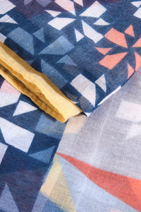 Geometric Print - MSH - Beautifully illustrated scarf with colour-block border design