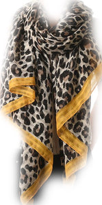 Animal Print Scarf – MSH - Grey Mustard