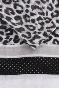 MSH - Multi Leopard Print With Polka Dot Detail Border