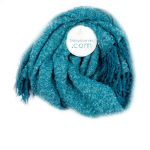 Load image into Gallery viewer, Beautiful Soft Knit Tassel Scarf - Aqua Mix