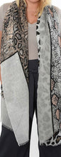 Load image into Gallery viewer, Animal Print Scarf - MSH - Grey Neutral Geometric Colour Block