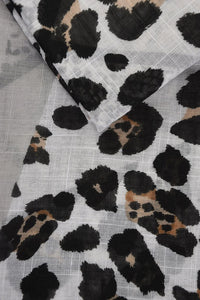 Animal Print Scarf - MSH - Grey Neutral Geometric Colour Block