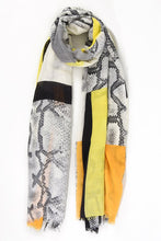 Load image into Gallery viewer, MSH - Snake print - colour block scarf